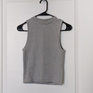 Forever 21 Mock Neck Striped Tank Top S